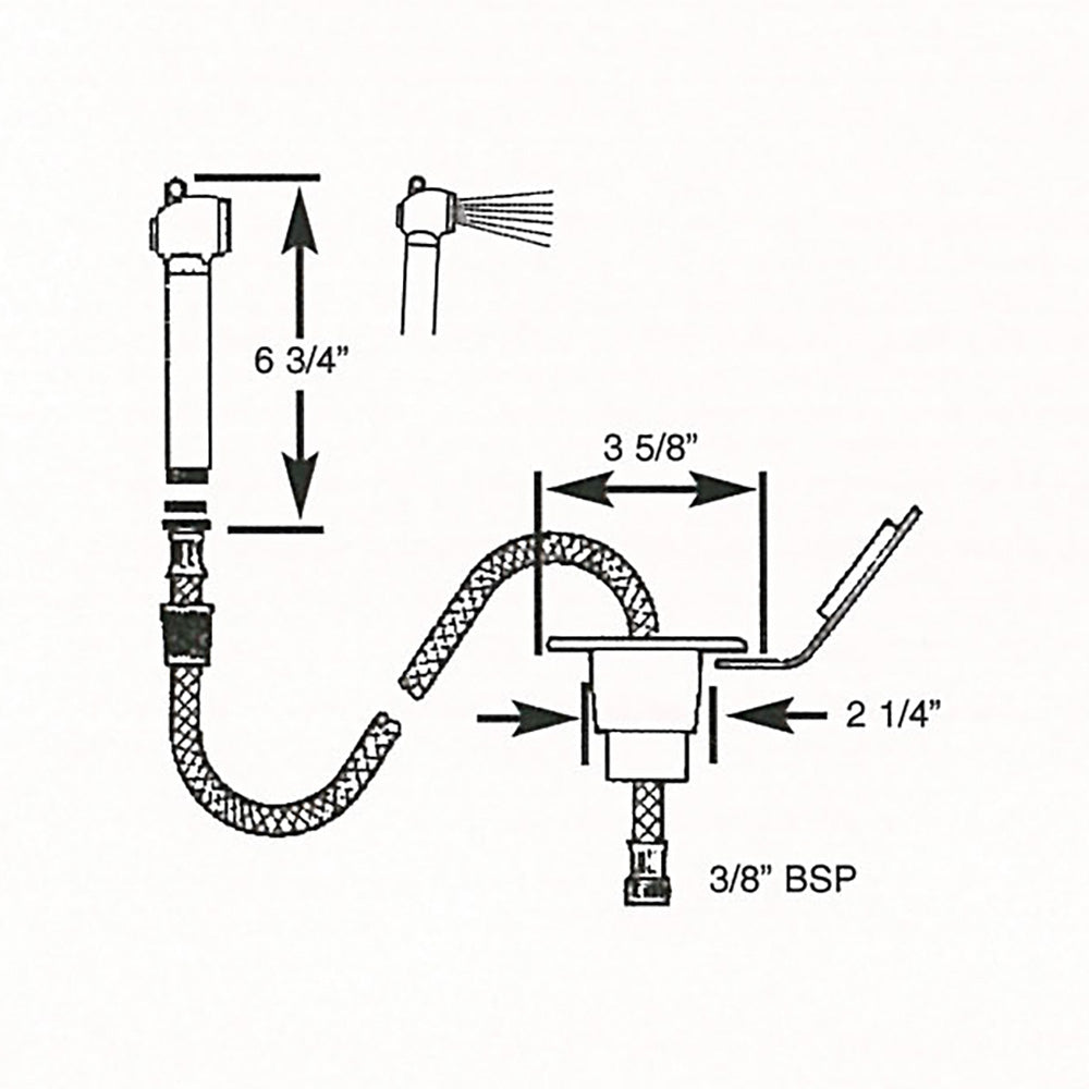 Scandvik Recessed Transom Shower with 6 Ft. Hose – White – Easy Install Marine Shower Fixture