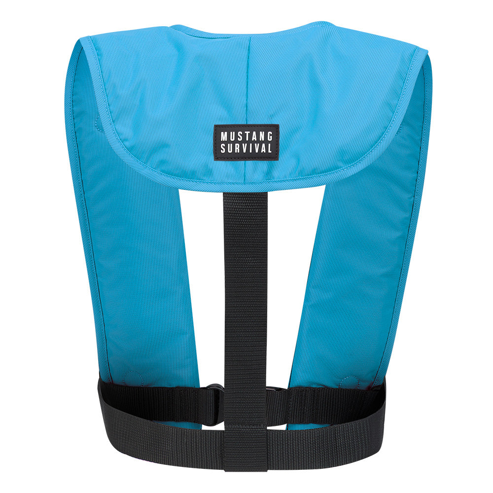 Mustang Survival MIT 70 Manual Inflatable PFD - Azure (Blue) - Lightweight, High-Visibility Life Vest for Boating and Water Sports