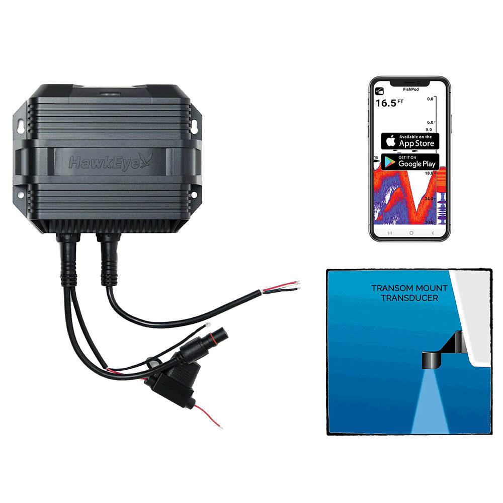 HawkEye FishPod 10BX Wireless Bluetooth Fishfinder for Boats with Smartphone Compatibility