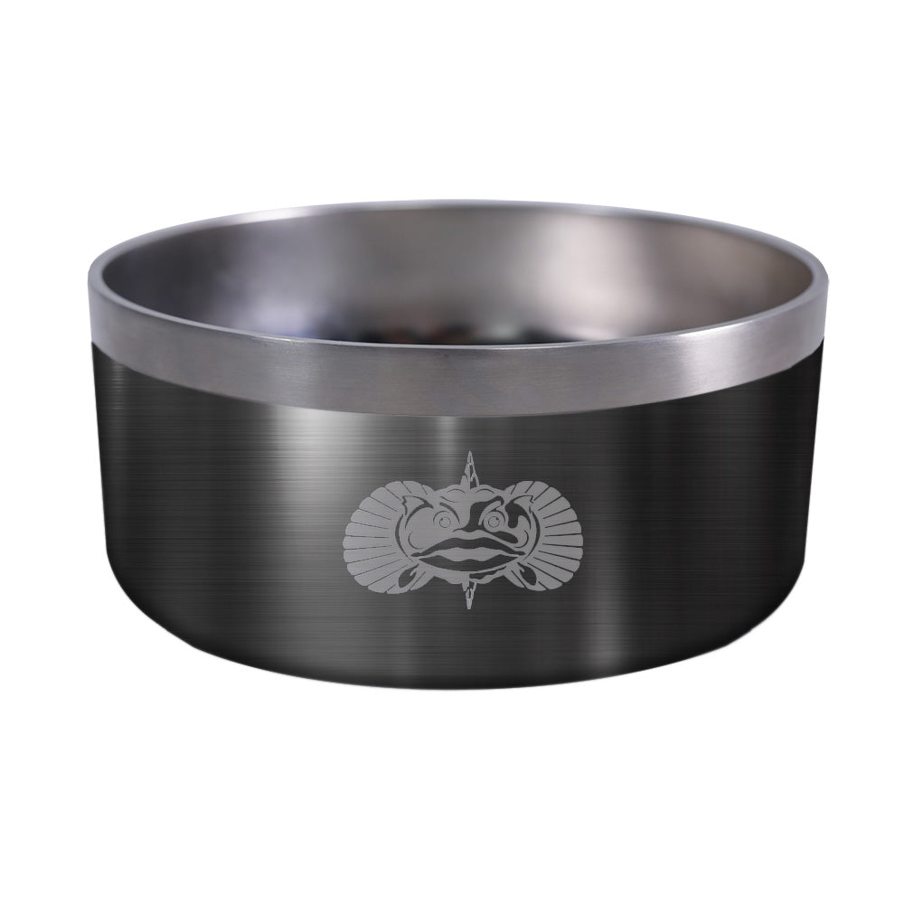 Toadfish Non-Tipping Dog Bowl with Lid, Graphite, 6-Cup Stainless Steel Pet Bowl
