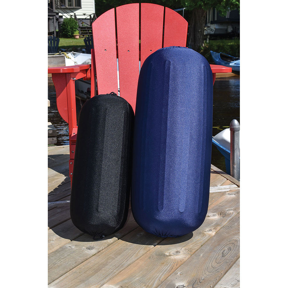 Dock Edge DE965669F Reversible Fender Cover, Black/Blue, Small