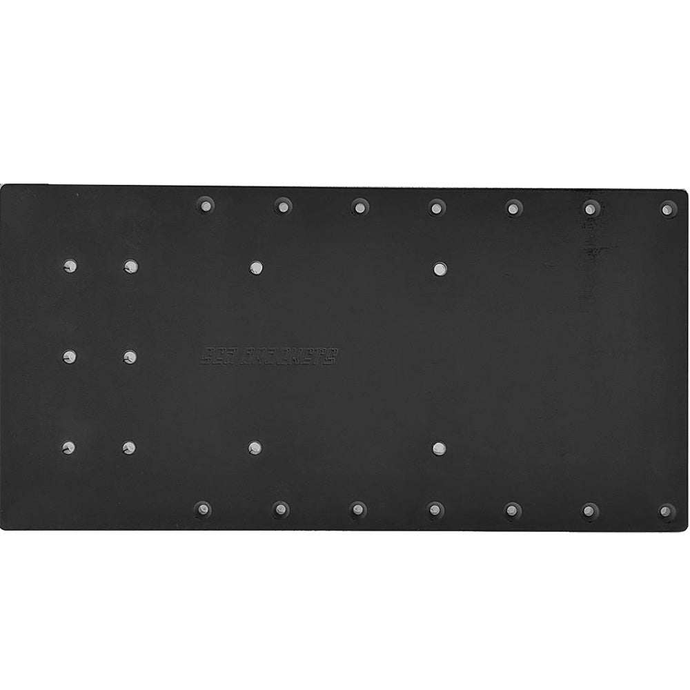 Sea Brackets 20-Inch Straight Trolling Motor Mounting Plate for Minn Kota Quest - Black