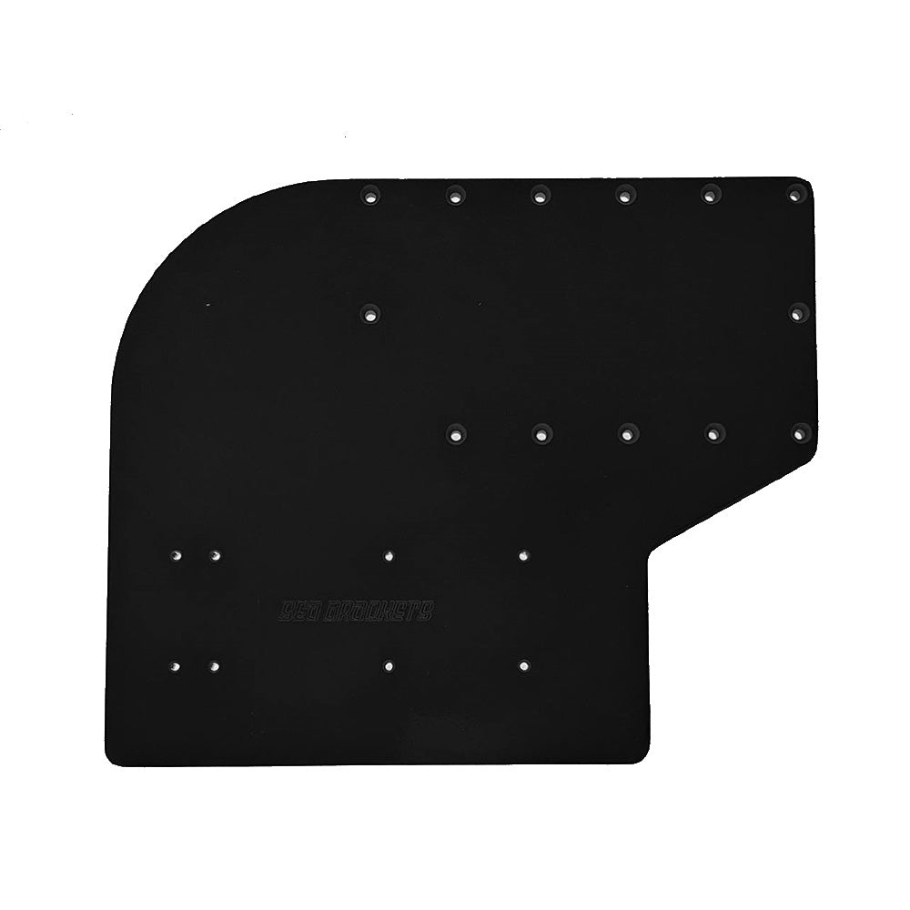Sea Brackets Large Offset Trolling Motor Plate - Black | Durable Aluminum Mounting Plate