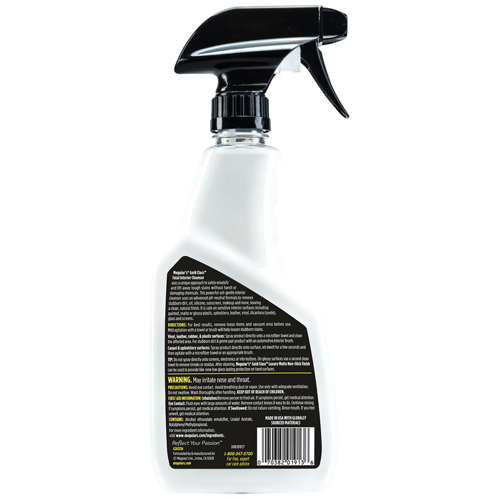 Meguiar's Gold Class Total Interior Cleanser - 16oz for Safe & Effective Car Interior Cleaning