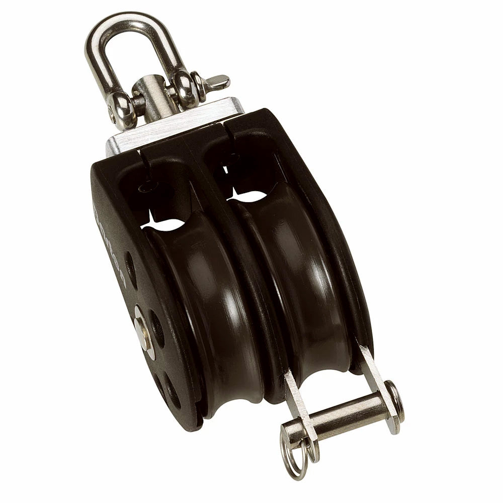 Barton Marine Size 5 54mm Plain Bearing Pulley Block with Double Swivel & Becket