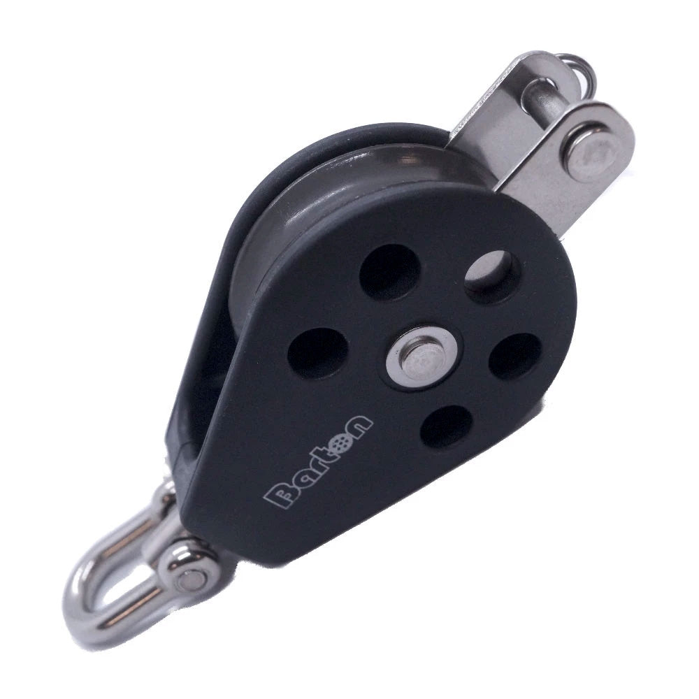 Barton Marine Size 3 45mm Plain Bearing Pulley Block with Single Swivel & Becket