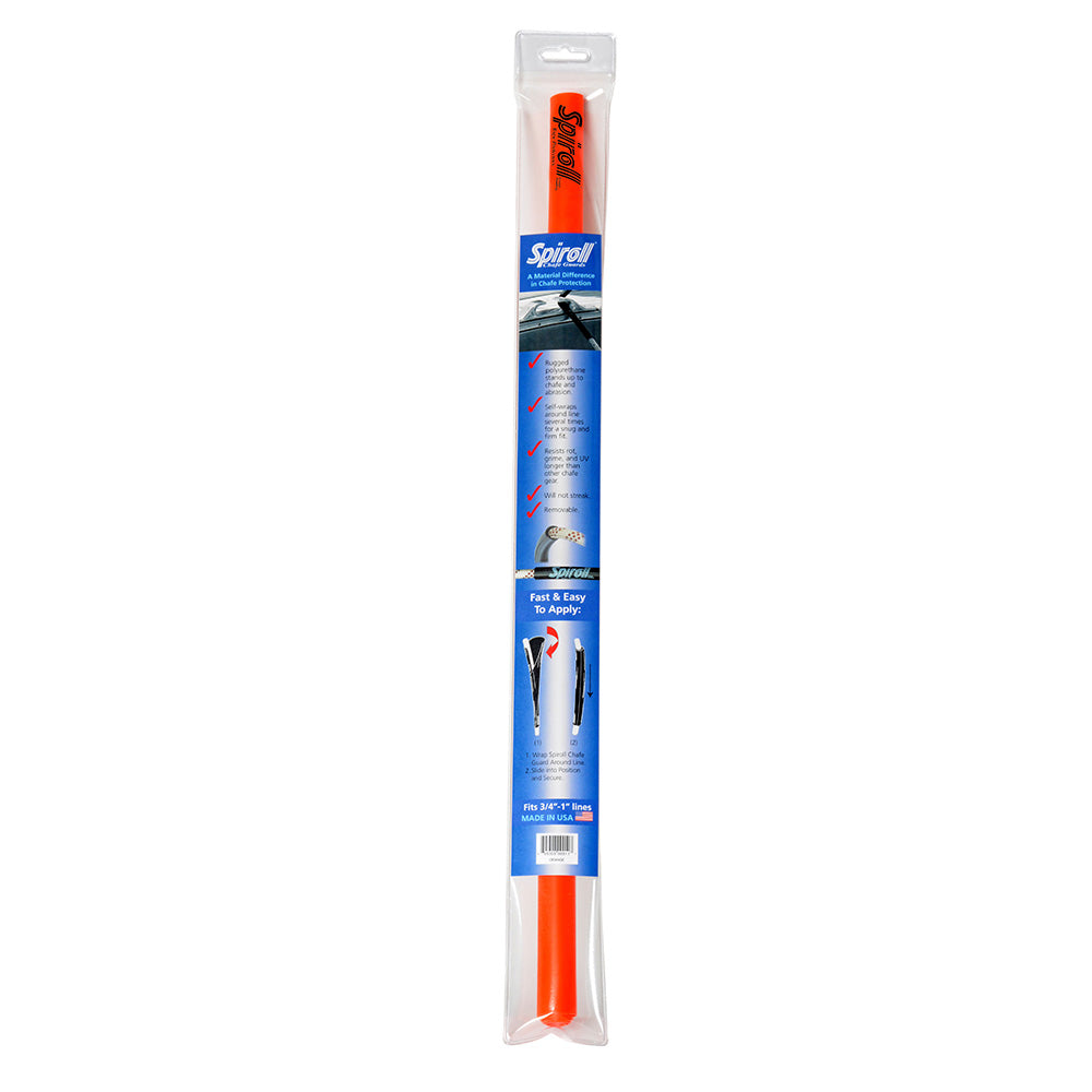 Spiroll Chafe Guard Orange for Lines up to 1 Inch Diameter - Rugged Rope Protector