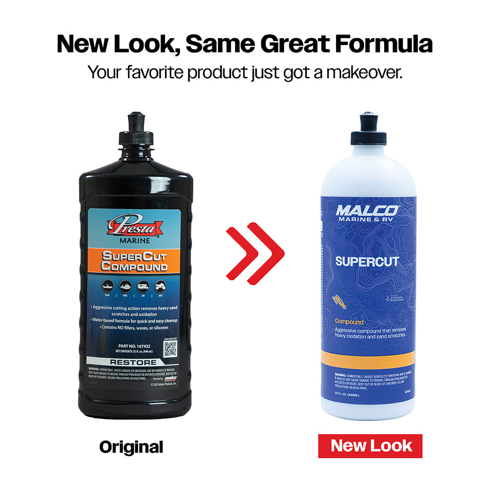 Malco Super Cut Compound - 32oz for Gelcoat, Fiberglass & Painted Surfaces