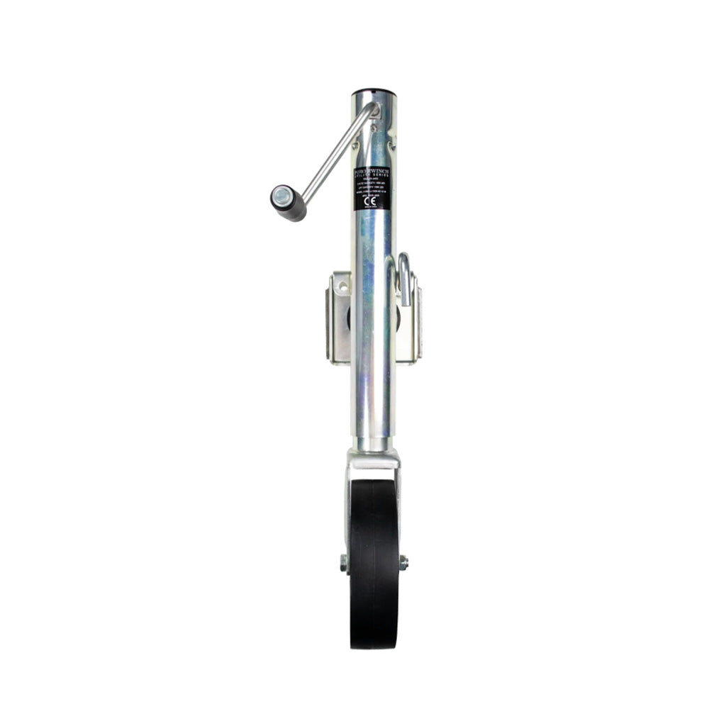Powerwinch Utility Series Weld-On Trailer Jack - 1500 lb Capacity, Single Wheel, Zinc Finish
