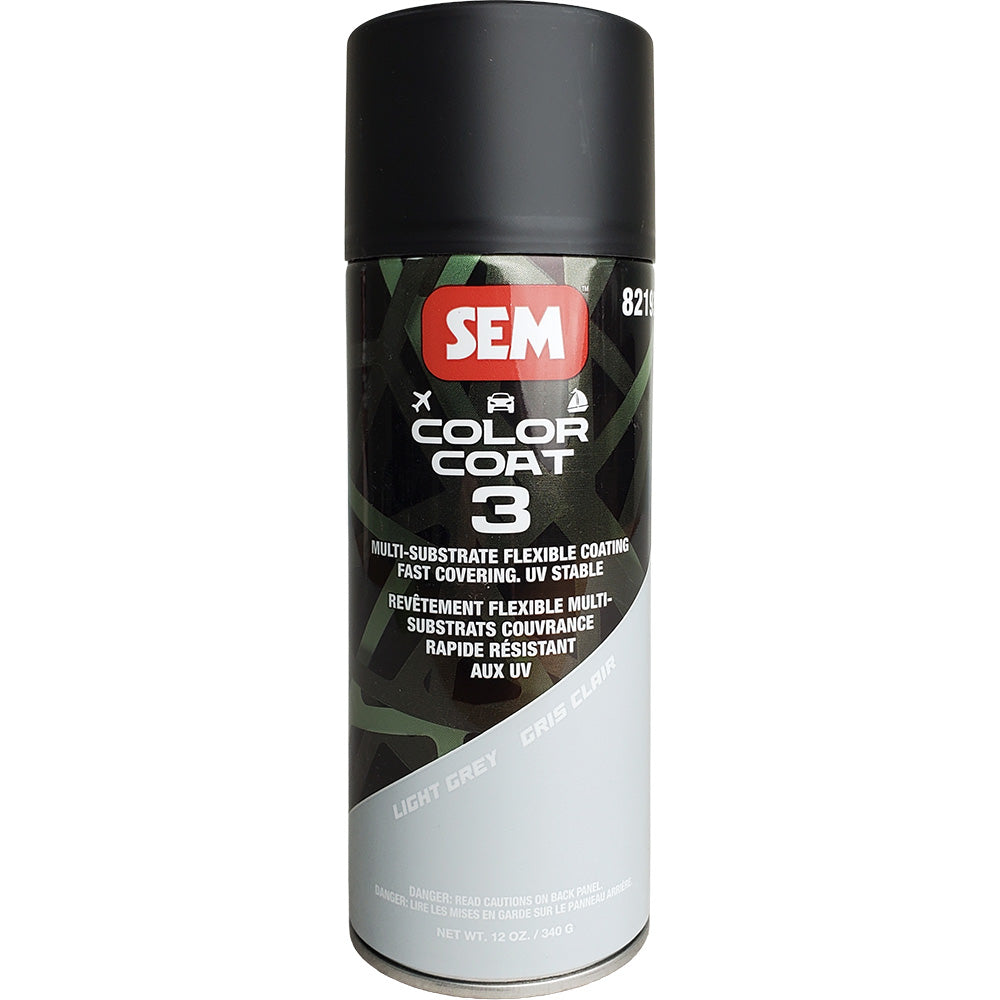 SEM Color Coat 3 Light Grey 12 oz – Flexible, Fade-Resistant Coating for Automotive and Upholstery