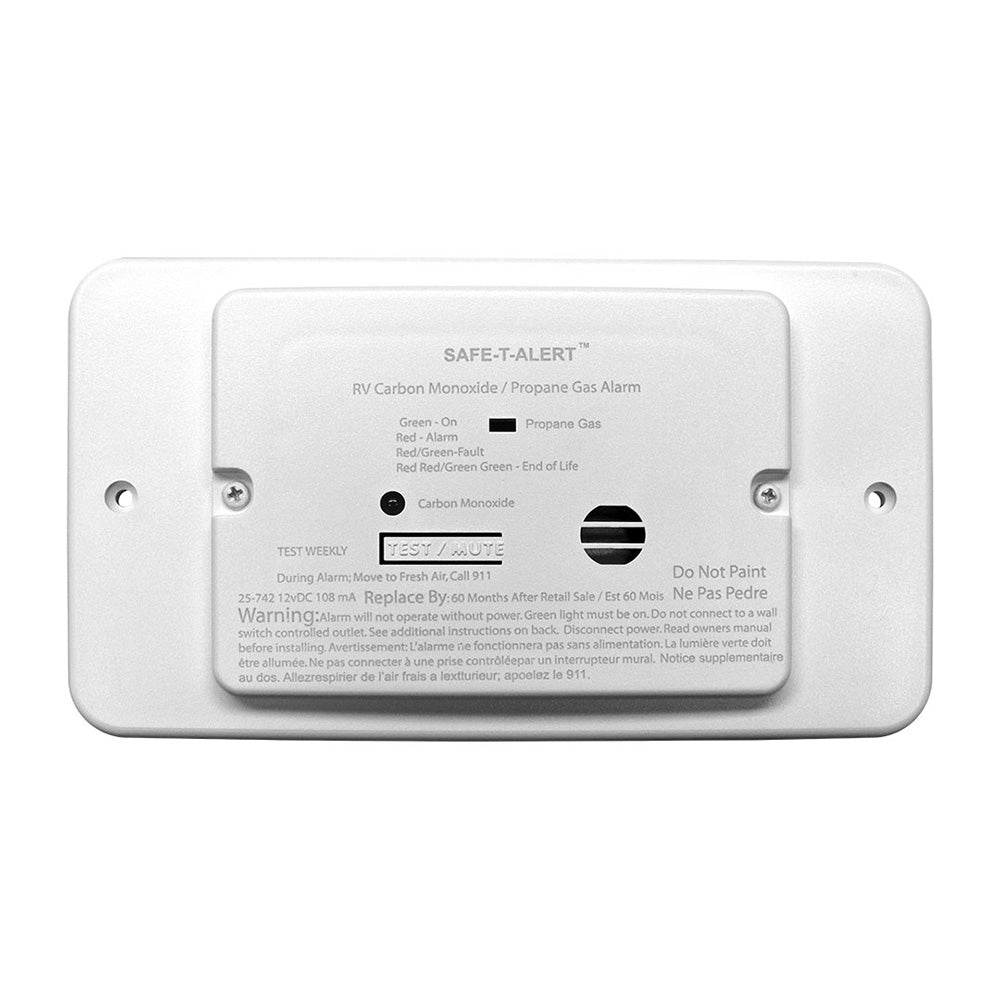 Safe-T-Alert 25 Series Flush Mount Dual Carbon Monoxide and Propane Alarm - White - 12V Hard Wire