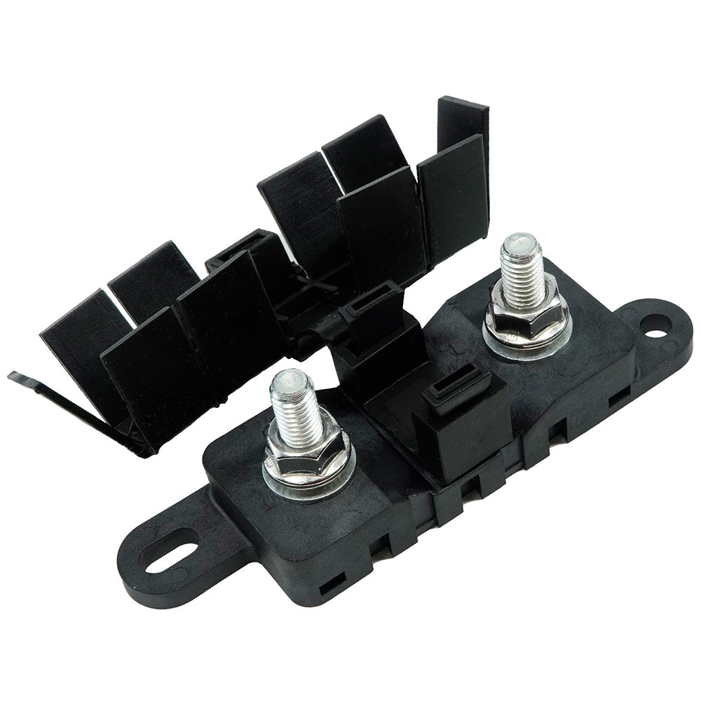 Egis Mobile Electric Mega Fuse Block M8 with Stainless Self-Locking Hardware and Black Cover