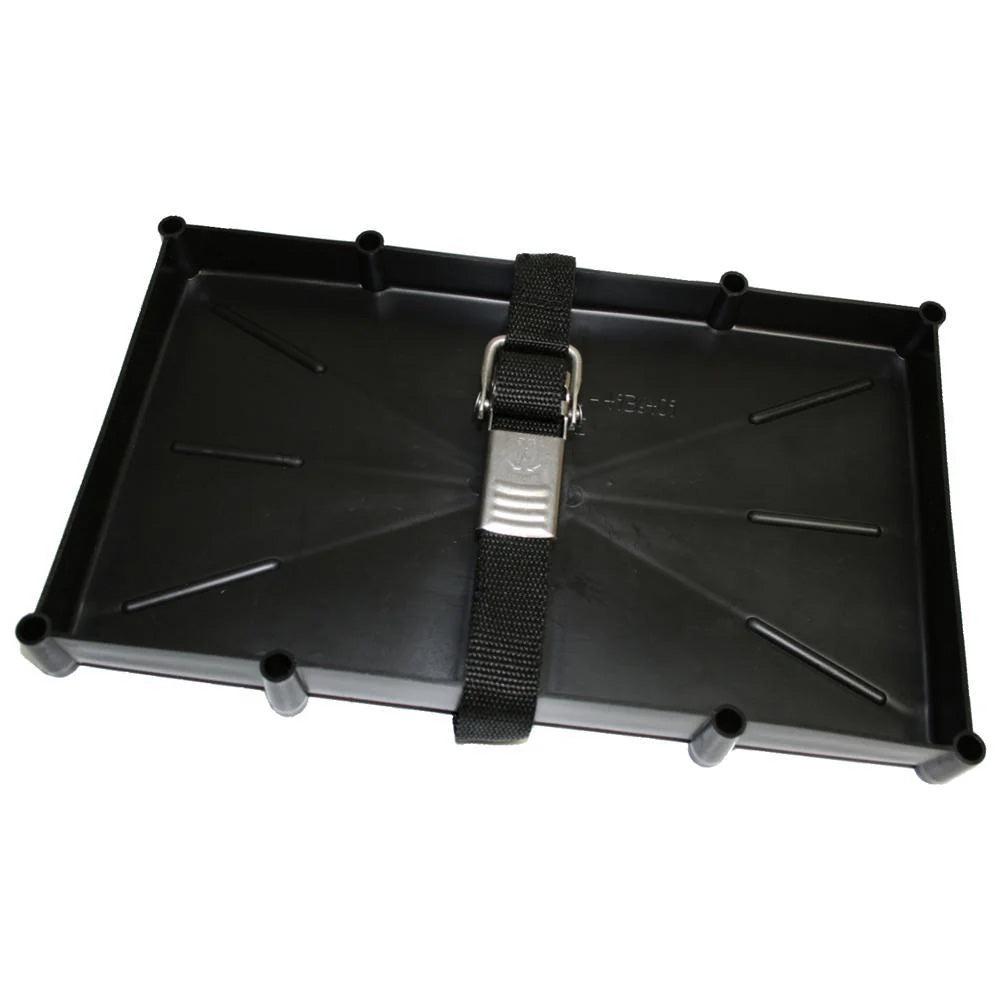 T-H Marine 27 Series Battery Holder Tray with Stainless Buckle for Marine Applications
