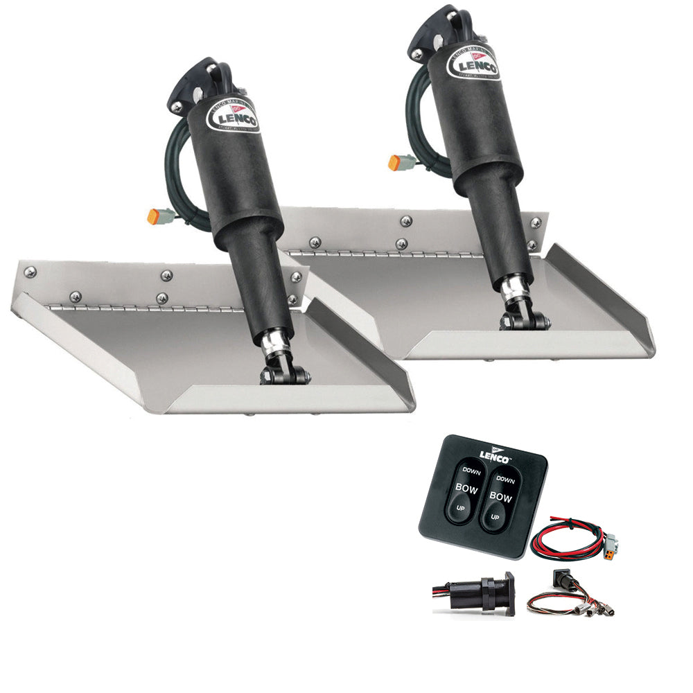 Lenco Marine 9" x 9" Edge Mount Trim Tab Kit with Standard Tactile Switch - 12V