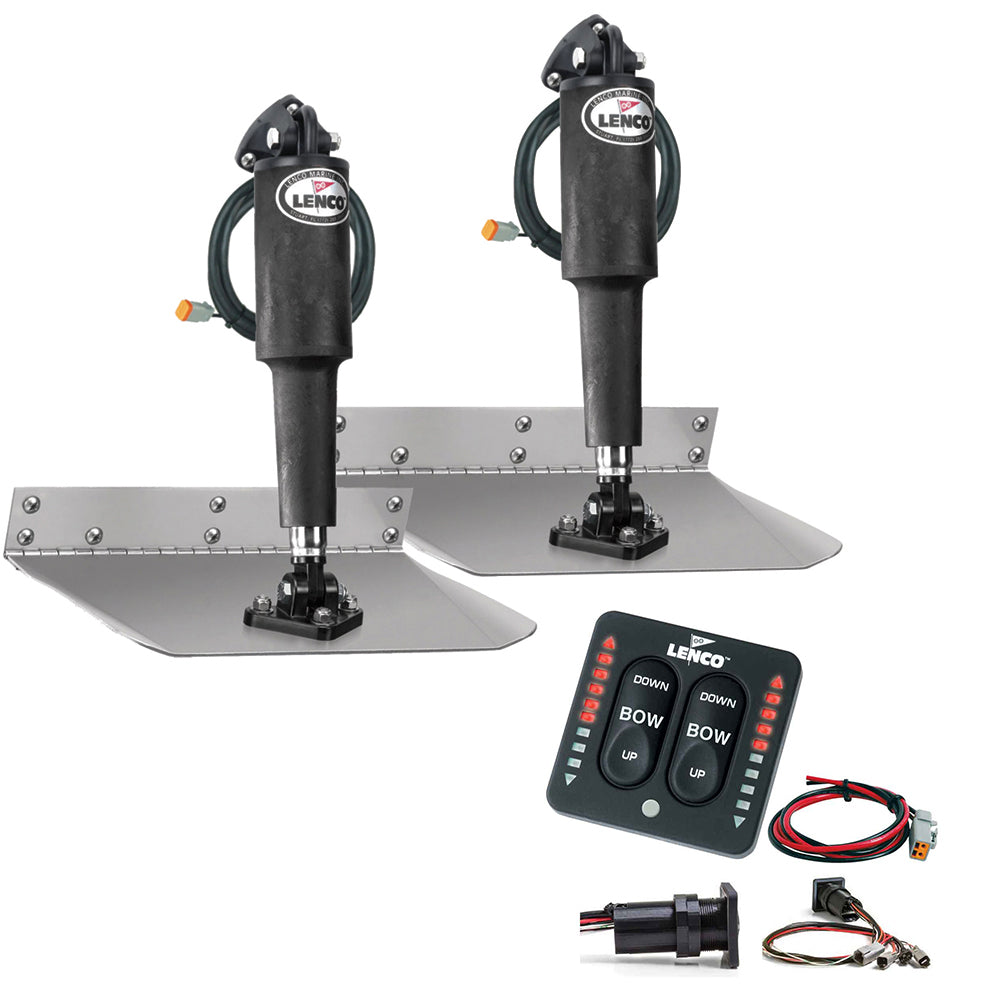 Lenco Marine 9" x 12" Standard Trim Tab Kit with LED Switch - 12V for Boats