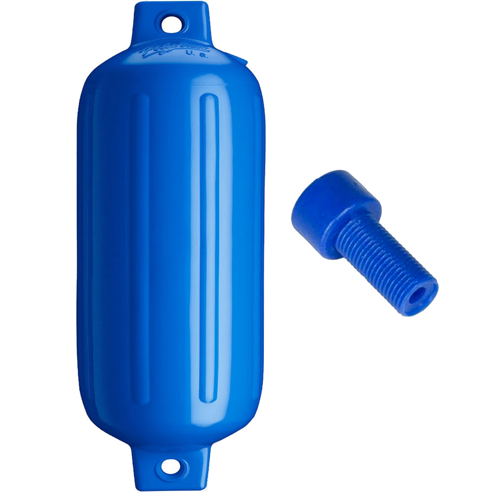 Polyform U.S. G-5 Twin Eye Fender 8.8" x 26.8" - Blue with Inflation Adapter
