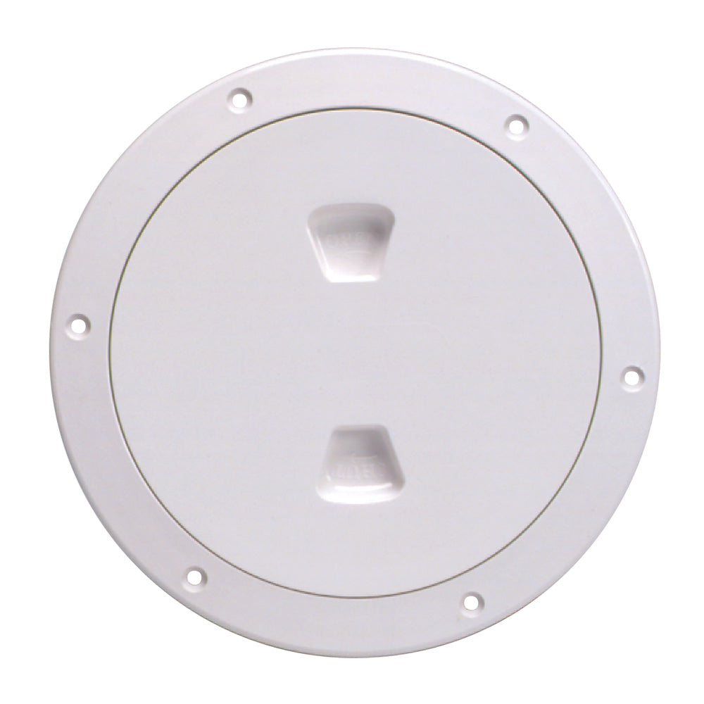Beckson Marine 6-Inch Smooth Center Screw-Out Deck Plate - White, Model DP60-W
