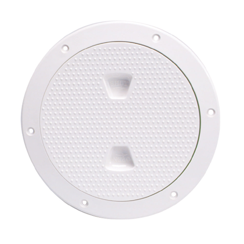 Beckson Marine 6-inch Non-Skid Screw-Out Deck Plate - White, Model DP62-W