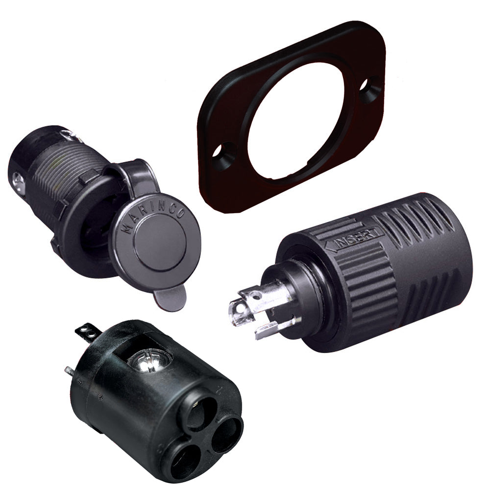 Marinco ConnectPro Charging/Trolling Receptacle, Plug and 6-Gauge Adapter, 12VCP6