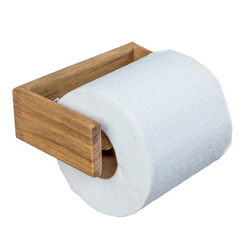 Whitecap Teak Toilet Tissue Rack with Spring-Loaded Bar – Durable Bathroom Storage Solution