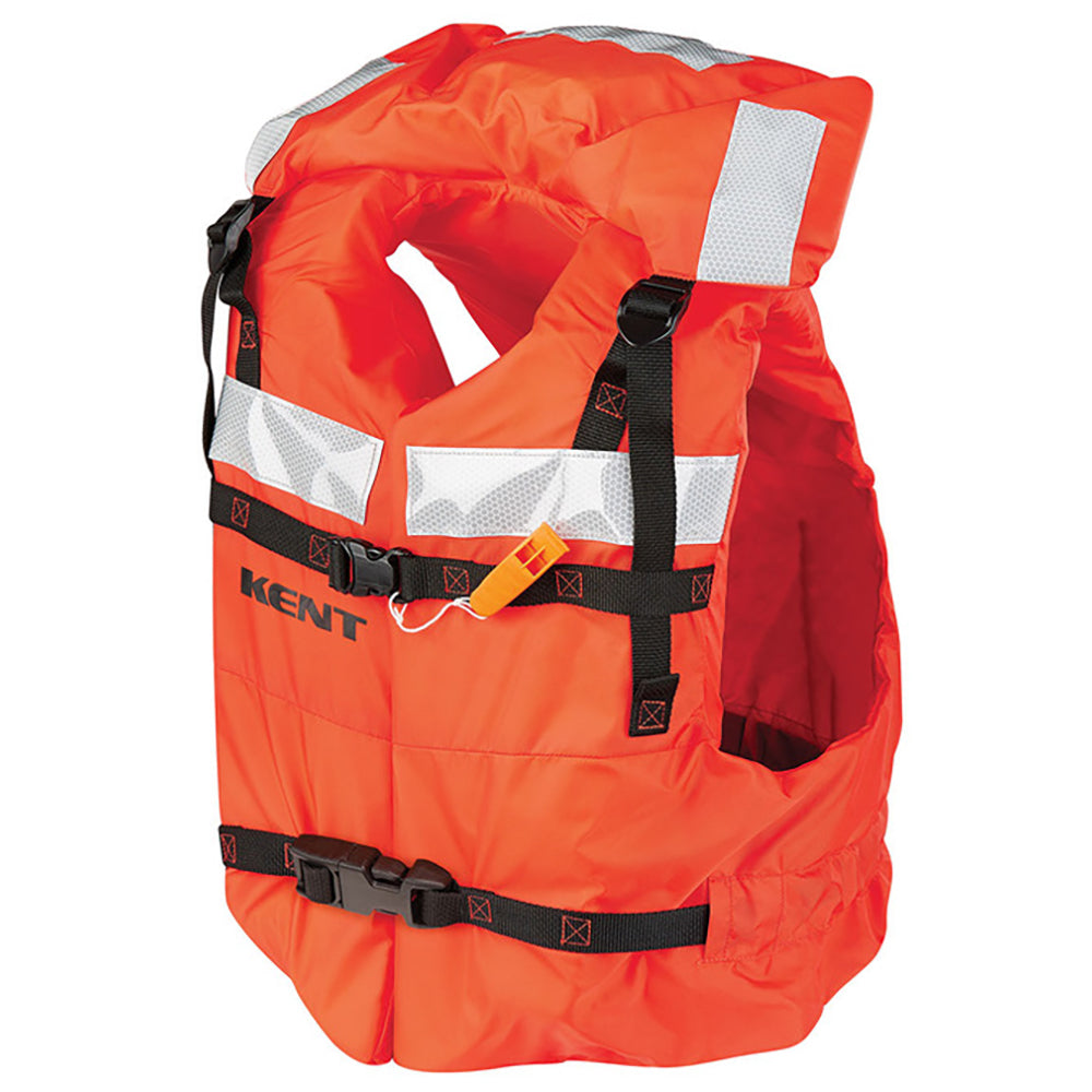 Kent Type 1 Commercial Adult Life Jacket - Vest Style with Bright Orange and Reflective Material for Safety and Visibility