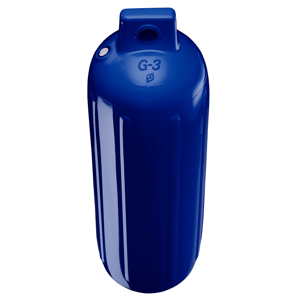 Polyform G-3 Twin Eye Fender 5.5 x 19 inches - Cobalt Blue with Inflation Adapter for Small Boats
