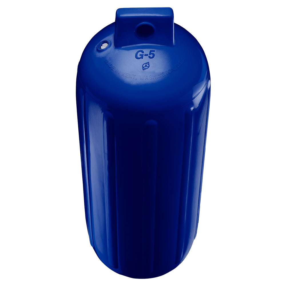Polyform G-5 Twin Eye Fender 8.8 x 26.8 inches - Cobalt Blue with Inflation Adapter