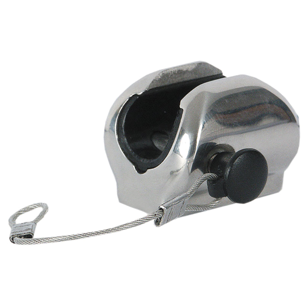 TACO Marine Flat Deck Hinge with Pin and Lanyard - Fits 7/8 inch Tube, Model F13-0241/244BN-1