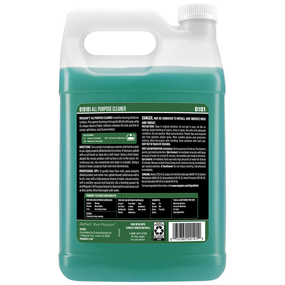 Meguiar's Detailer All Purpose Cleaner - 1-Gallon (Case of 4) for Interior and Exterior Surface Cleaning