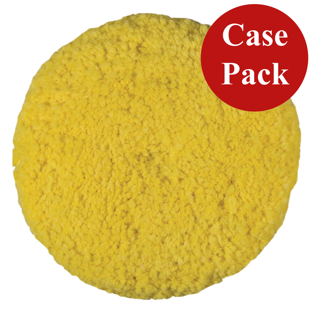 Presta Rotary Blended Wool Buffing Pad - Yellow Medium Cut, Case of 12 - 9-inch Hook & Loop for Auto Detailing