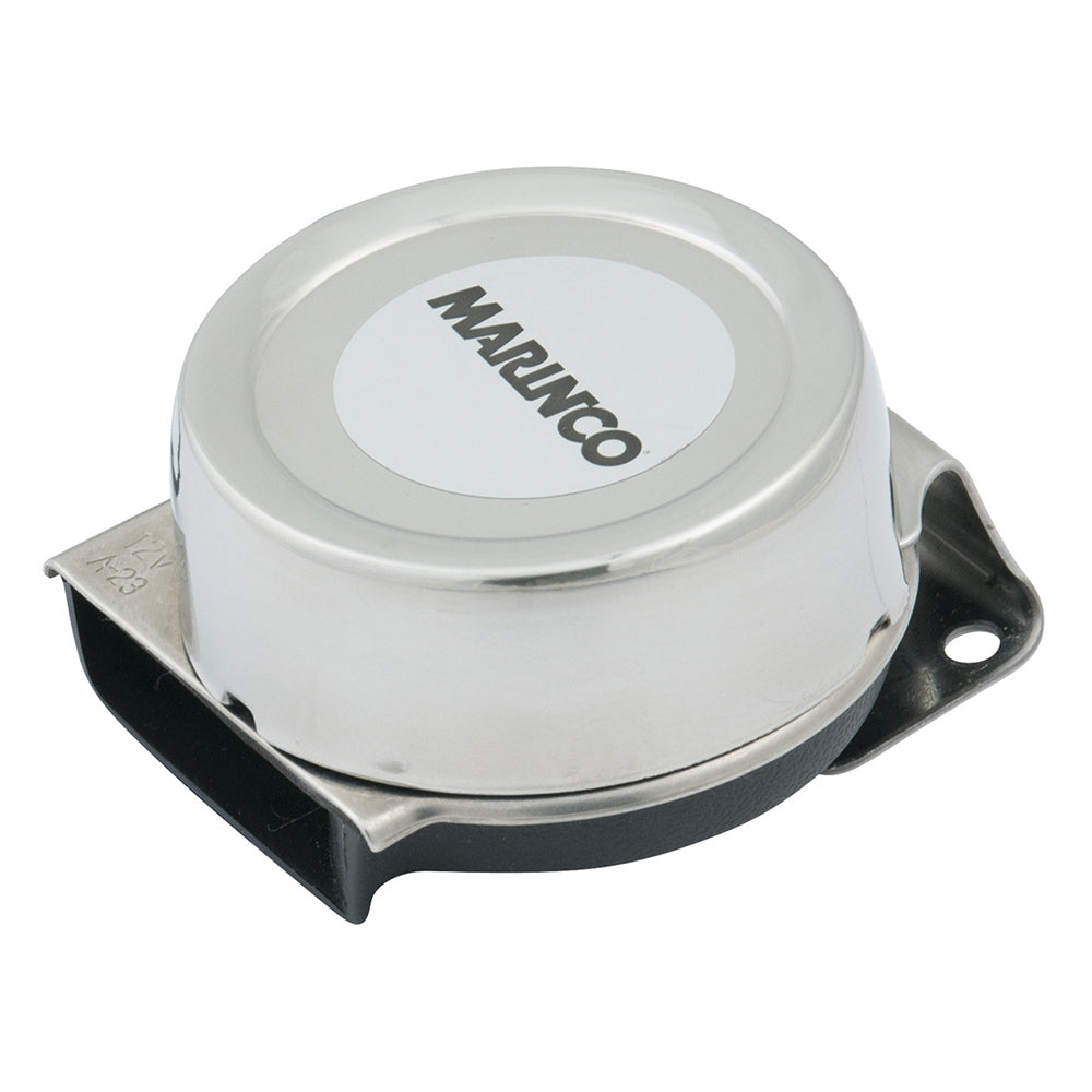 Marinco 12V Mini Compact Electric Horn – Loud 106 dB with Stainless Steel Cover, Ideal for Vehicles and Marine Use