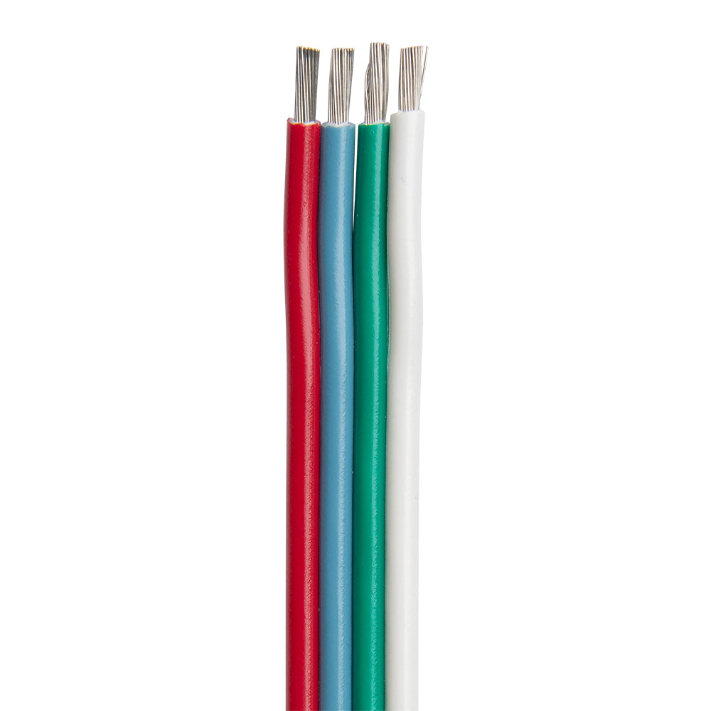Ancor 160110 Flat Ribbon Bonded RGB Cable, 16/4 AWG, Red, Light Blue, Green and White, 100-Foot Spool