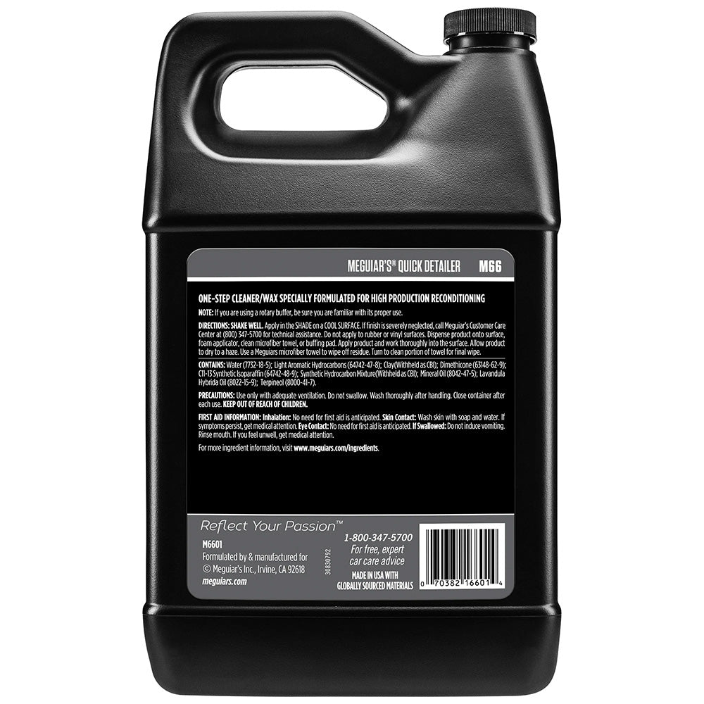 Meguiar's Mirror Glaze Quick Detailer - 1 Gallon (Case of 4) for High-Production Paint Reconditioning