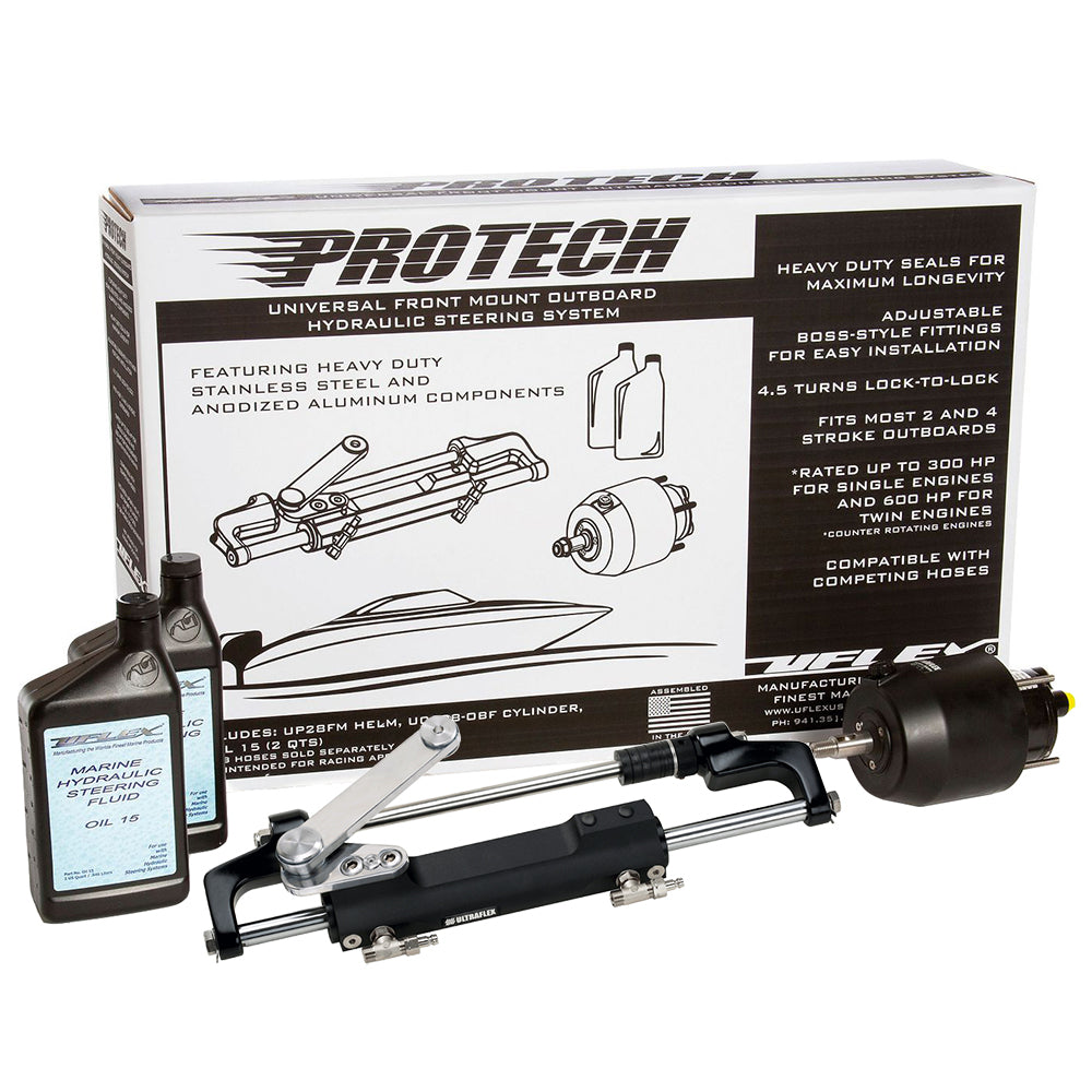 Uflex USA PROTECH 2.1 Front Mount Outboard Hydraulic System - Includes UP28 FM Helm & UC128-TS/2 Cylinder