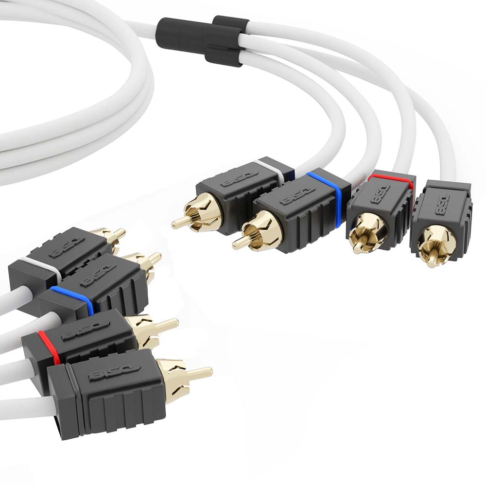 DS18 Marine Tinned OFC RCA Cable - 4 Channel, 25 Feet - UV & Corrosion Resistant Signal Wiring