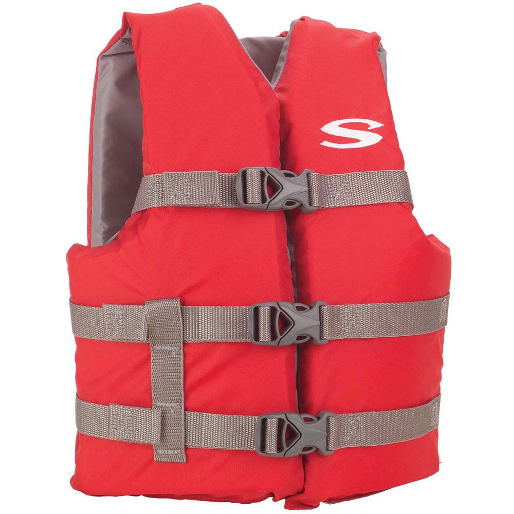 Stearns Youth Classic Vest Life Jacket, 50–90 lb, Red/Grey, Model 2159436