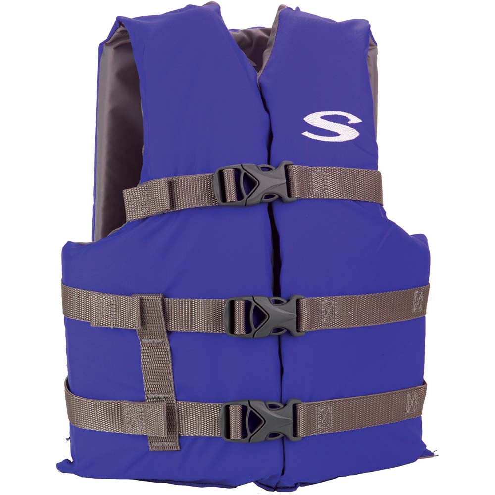 Stearns Youth Classic Vest Life Jacket, Blue/Grey, 50–90 lb, Model 2159360