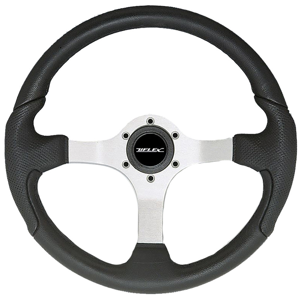 Uflex USA Nisida Steering Wheel 13.8" with Black Polyurethane Grip and Aluminum Spokes