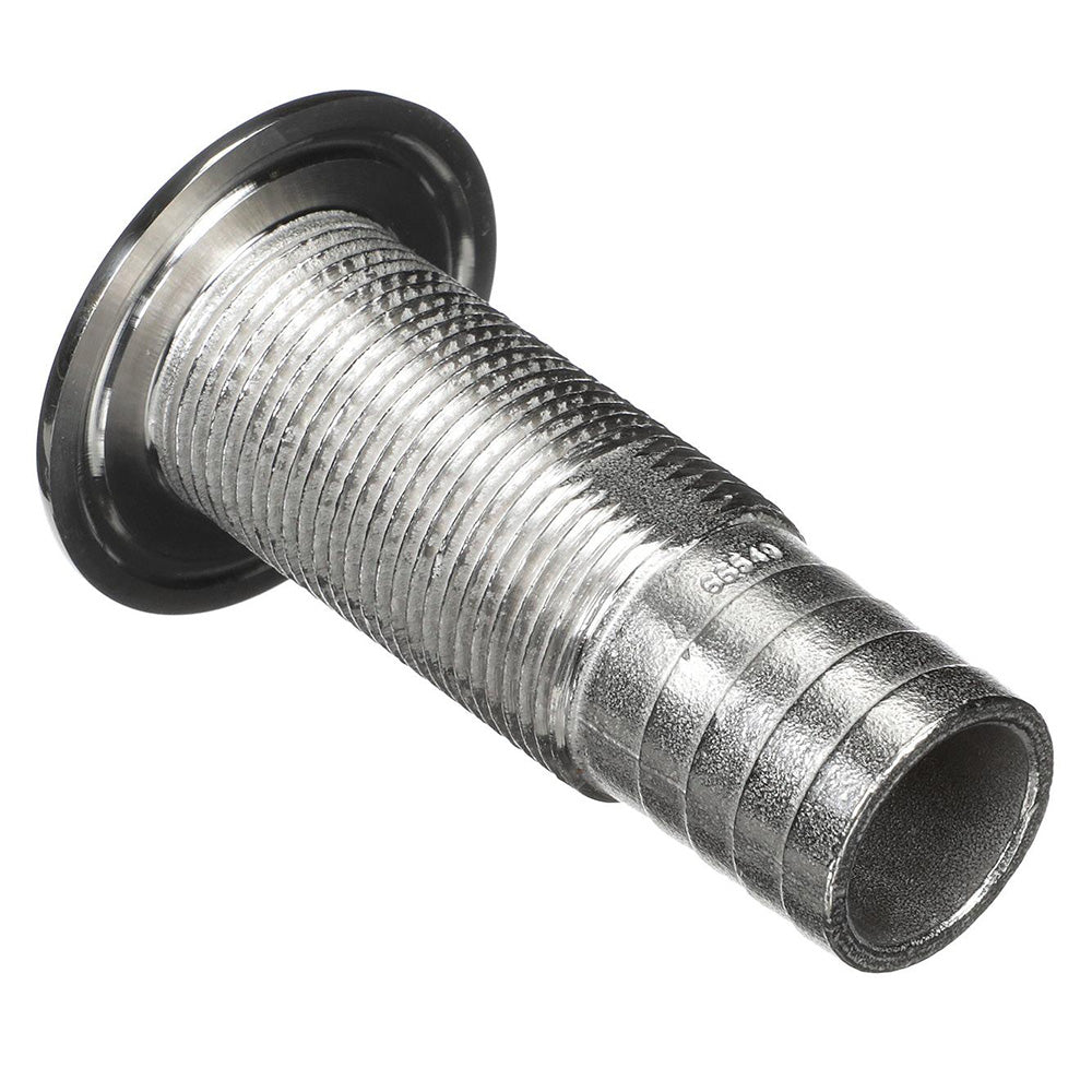 Attwood Marine Stainless Steel Thru-Hull Fitting - 1-1/8" Inner Diameter, Standard Straight Barbed