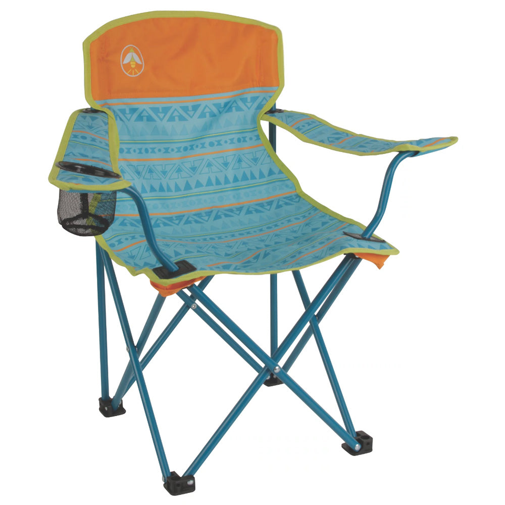 Coleman Kids Quad Chair in Teal, Glow-in-the-Dark Camping Chair, Model 2000033703