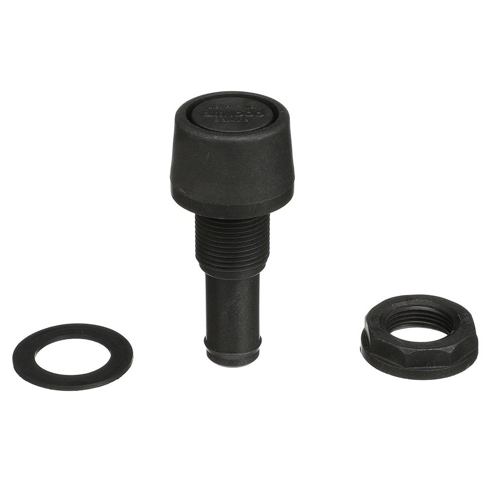 Attwood Marine Straight Fuel Vent - Black Polypropylene Part 1607-3 for Marine Fuel Tanks