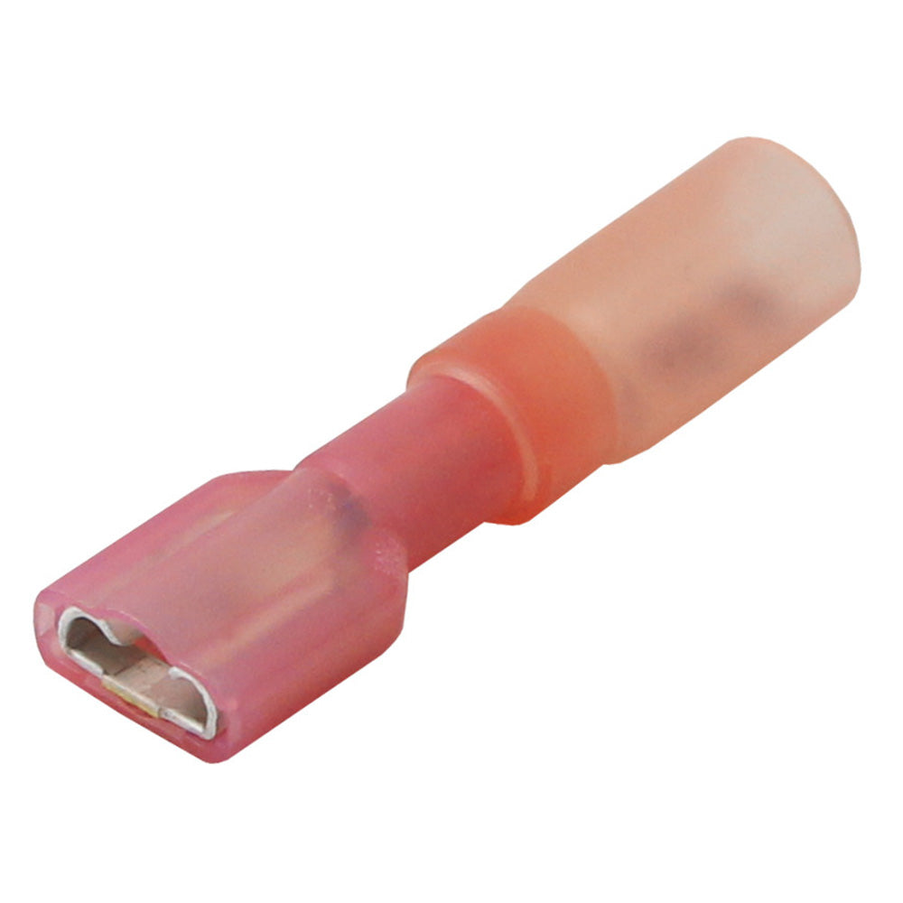 Pacer TDE18-250FI-25 22-18 AWG Heat Shrink Female Disconnects, Red, 25-Pack