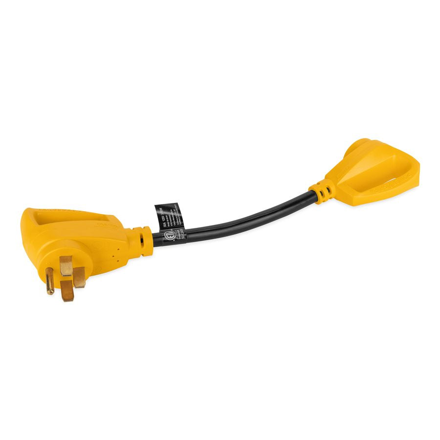 Camco 55175 50-Amp to 30-Amp Dogbone RV Power Adapter with Handle, 18-Foot