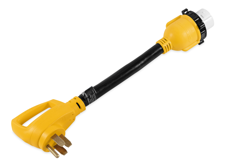 Camco Power Grip 50-Foot 50-Amp RV Extension Cord with Standard Male and Female Ends, Model 55552