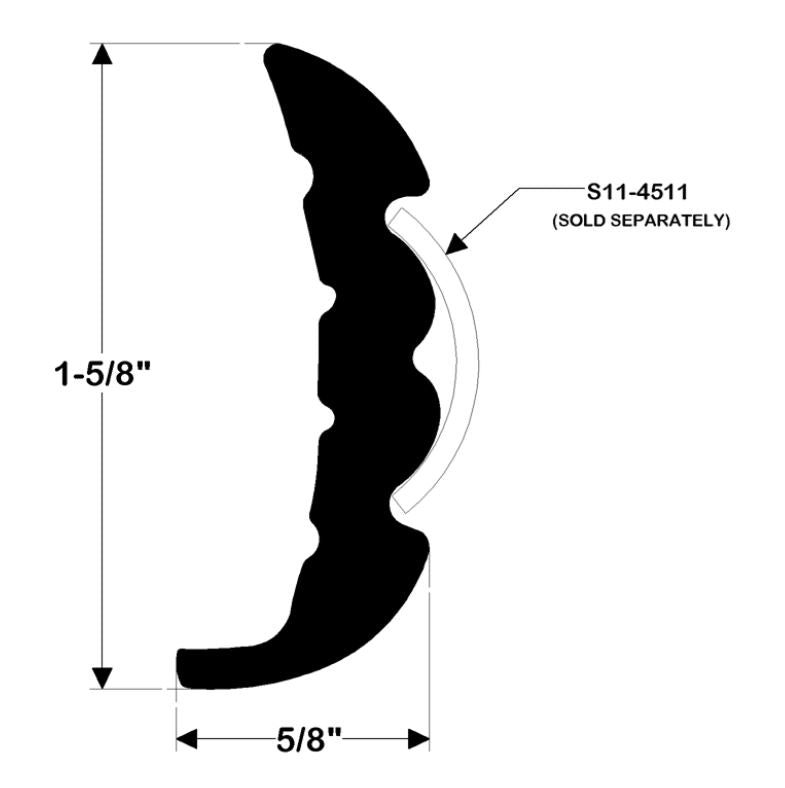 RIGID RUB RAIL BLACK 20