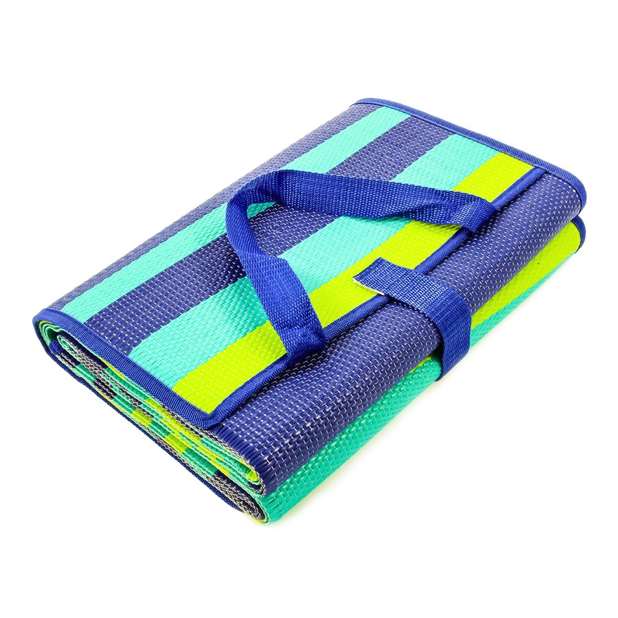 Camco Handy Mat with Carrying Strap, Blue/Tan, 42806