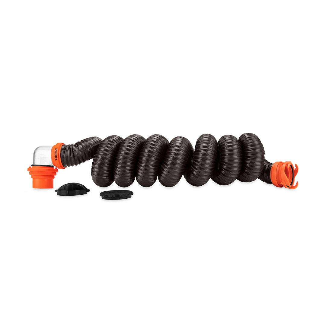 Camco RhinoFLEX 15-Foot Sewer Hose Kit with 4-in-1 Adapter, Model 39760