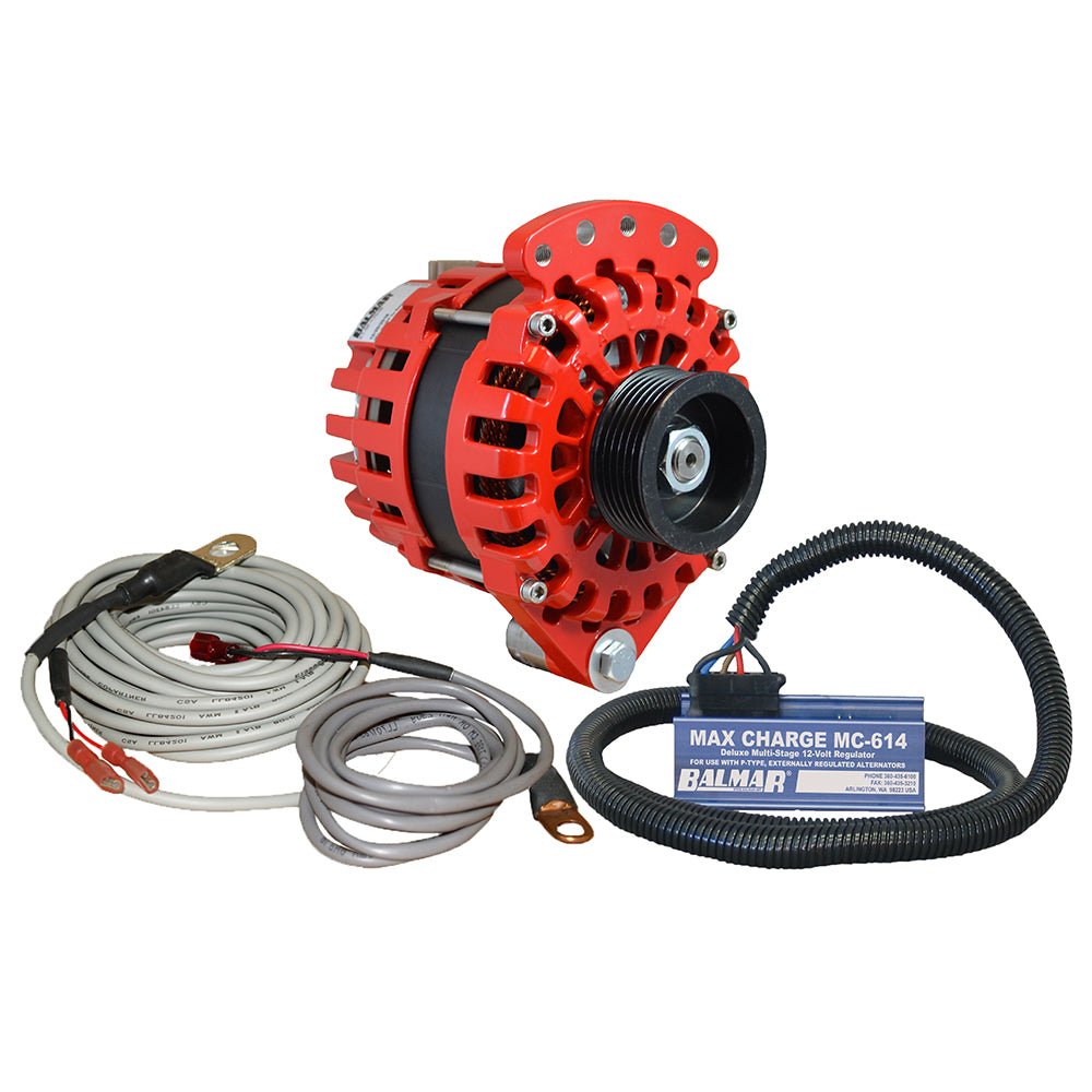 Balmar Alternator 1 - 2" Single Foot K6 Serpentine Pulley Regulator & Temp Sensor - 170A Kit - 12V - Marine Parts OnlyElectricalBalmar