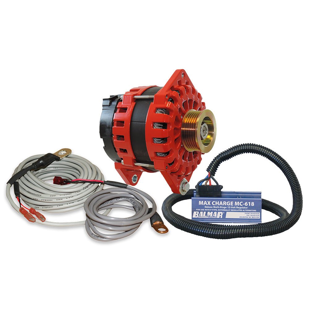 Balmar Alternator 250 AMP Kit 12V 3.15" Dual Foot Saddle K6 Pulley Regulator & Temp Sensor - Marine Parts OnlyElectricalBalmar