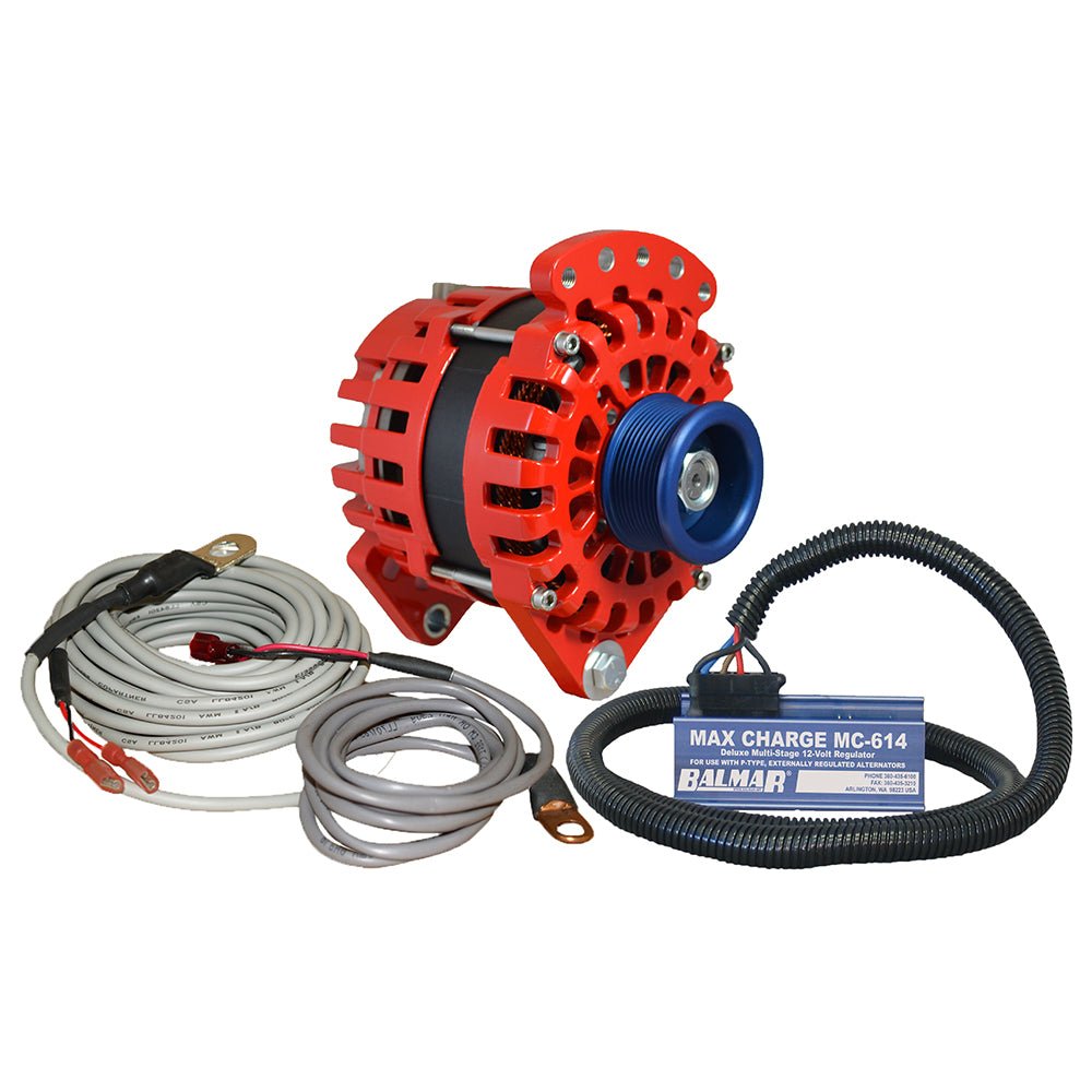 Balmar Alternator 3.15" Dual Foot Saddle J10 Serpentine Pulley Regulator & Temp Sensor - 170A Kit - 12V - Marine Parts OnlyElectricalBalmar
